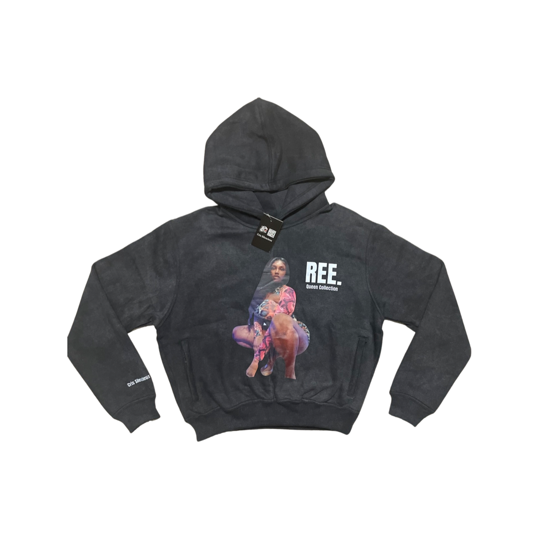 Glitter Ree Oversized Cropped Hoody